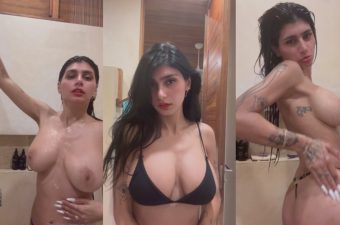 Watch Mia Khalifa Black Bra Shower Uncensored Video